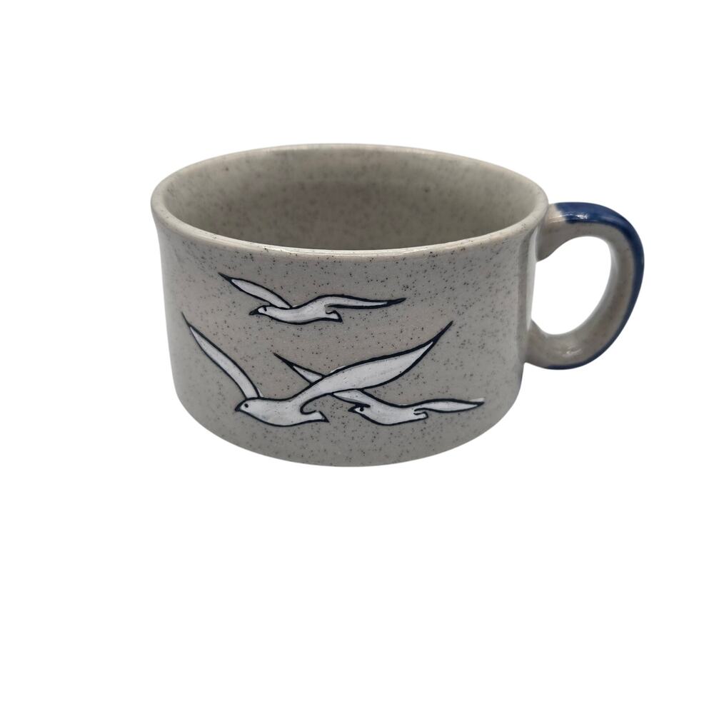 OTAGIRI Japan Blue Seagulls Nautical Stoneware Soup Bowl